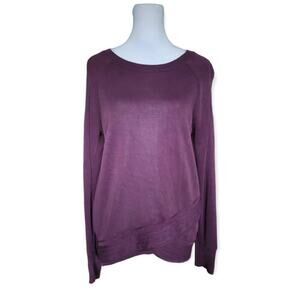 Athleta Women's Modal Criss Cross Pleated Hem‎ Long Sleeve Top Purple
